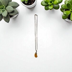 Elegant BUTTERSCOTCH AMBER .925 silver pendant and .925 chain necklace